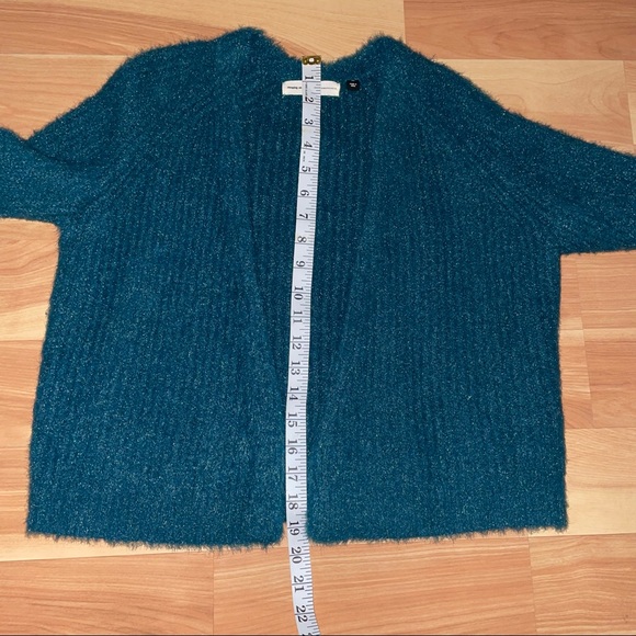 Anthropologie green Sleeping On Snow Northbound Eyelash open front Cardigan XS - Picture 11 of 11